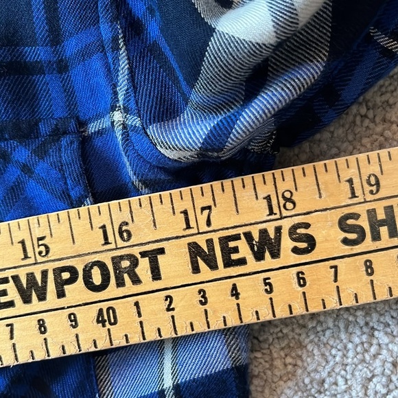 Rails Hunter Blue Plaid Button Down Flannel Blouse Size X-Small - Picture 7 of 8